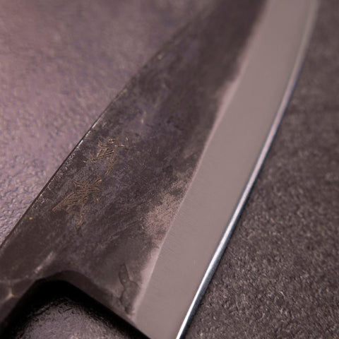Deba Double Bevel White Steel #2 Kurouchi Buffalo Ebony Handle 165mm