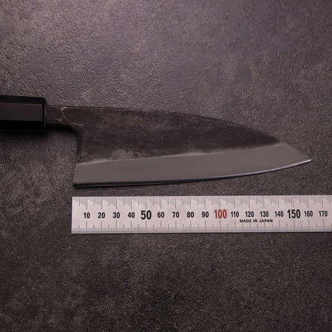 Deba Double Bevel White Steel #2 Kurouchi Buffalo Ebony Handle 165mm