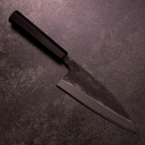 Deba Double Bevel White Steel #2 Kurouchi Buffalo Ebony Handle 165mm