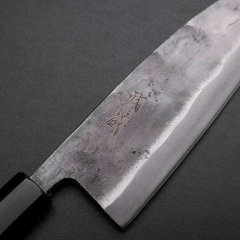 Deba Double Bevel White Steel #2 Kurouchi Buffalo Magnolia Handle 180mm