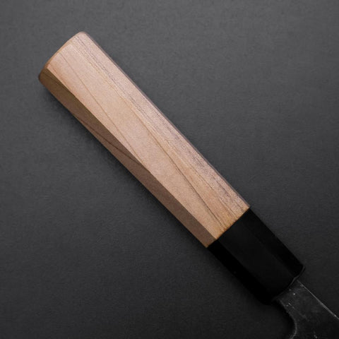 Deba Double Bevel White Steel #2 Kurouchi Buffalo Magnolia Handle 180mm