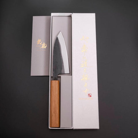 Deba Double Bevel White Steel #2 Kurouchi Oak Handle 120mm