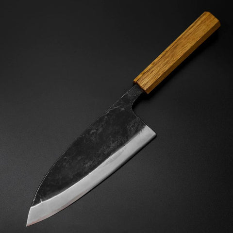Deba Double Bevel White Steel #2 Kurouchi Oak Handle 180mm