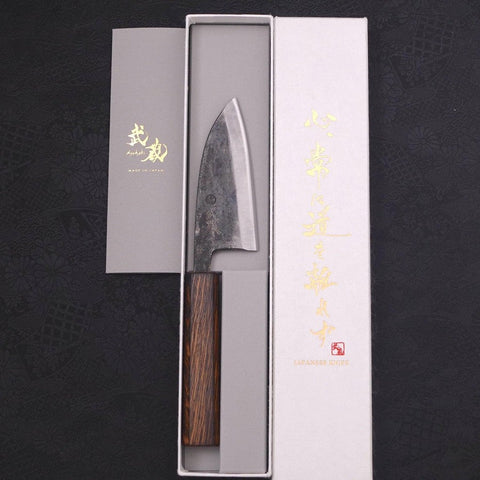 Deba Double Bevel White Steel #2 Kurouchi Sumi Urushi Handle 105mm