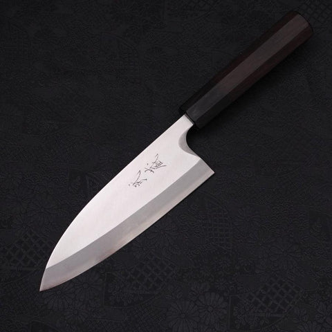 Deba Left Hand Silver Steel #3 Kasumi Buffalo Ebony Handle 165mm