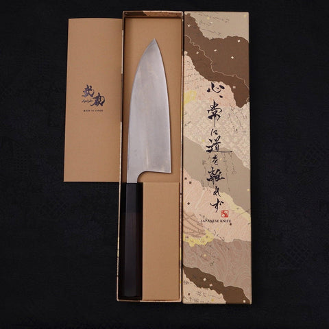 Deba Left Hand Silver Steel #3 Kasumi Buffalo Ebony Handle 165mm