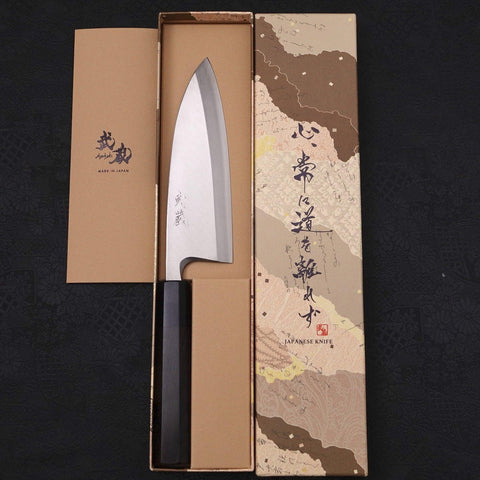 Deba Silver Steel #3 Kasumi Buffalo Ebony Handle 165mm