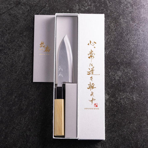 Deba Silver Steel #3 Kasumi Buffalo Magnolia Handle 120mm