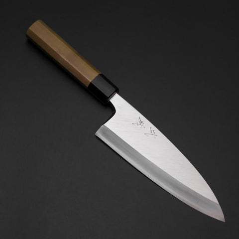 Deba Silver Steel #3 Kasumi Buffalo Magnolia Handle 180mm