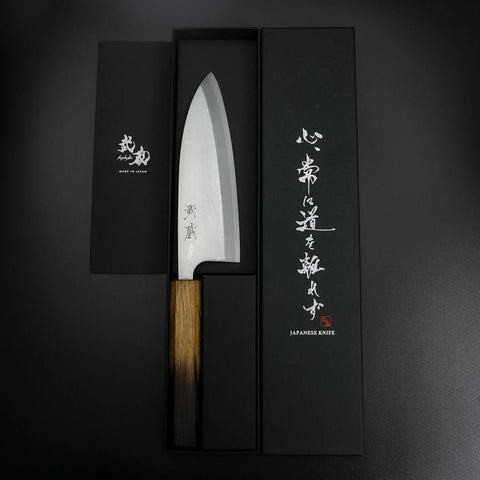 Deba Silver Steel #3 Kasumi Yaki Urushi Handle 165mm