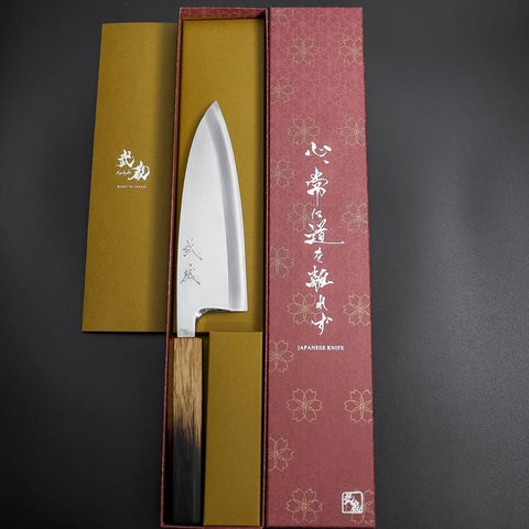 Deba Silver Steel #3 Kasumi Yaki Urushi Handle 180mm