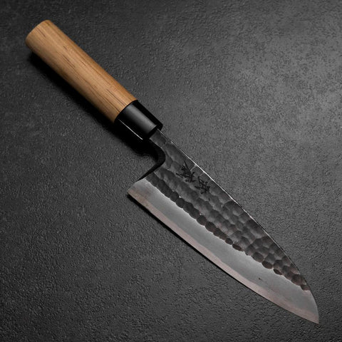 Deba White Steel #2 Kurouchi Tsuchime Cherry Handle 165mm
