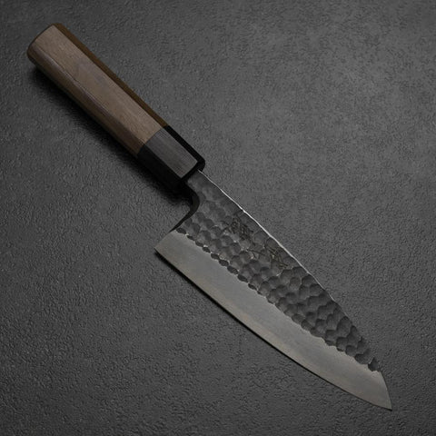 Deba White Steel #2 Kurouchi Tsuchime Walnut Handle 150mm