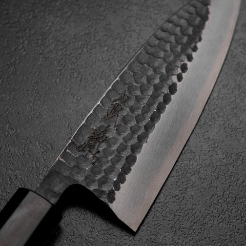 Deba White Steel #2 Kurouchi Tsuchime Walnut Handle 165mm