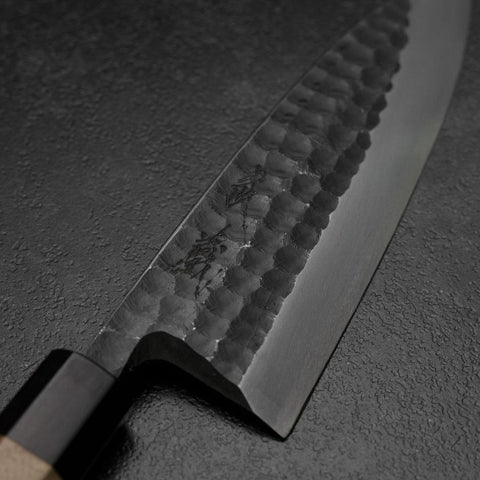 Deba White Steel #2 Kurouchi Tsuchime Walnut Handle 180mm