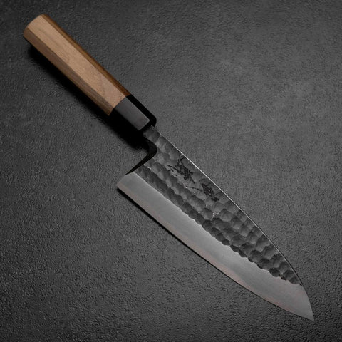 Deba White Steel #2 Kurouchi Tsuchime Walnut Handle 180mm