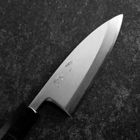 Deba White Steel #2 Polished Buffalo Ebony Handle 120mm