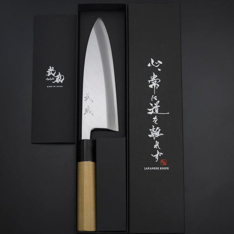 Deba White Steel #2 Kasumi Buffalo Magnolia Handle 180mm