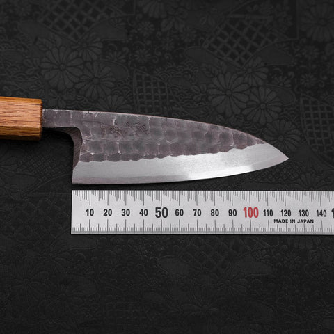 Deba White Steel #2 Kurouchi Tsuchime Yaki Urushi Handle 120mm
