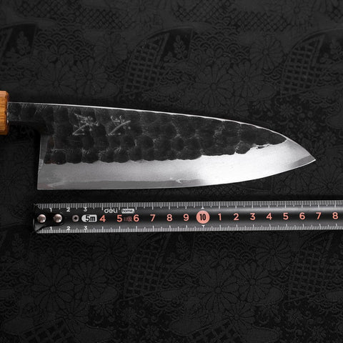 Deba White Steel #2 Kurouchi Tsuchime Yaki Urushi Handle 165mm