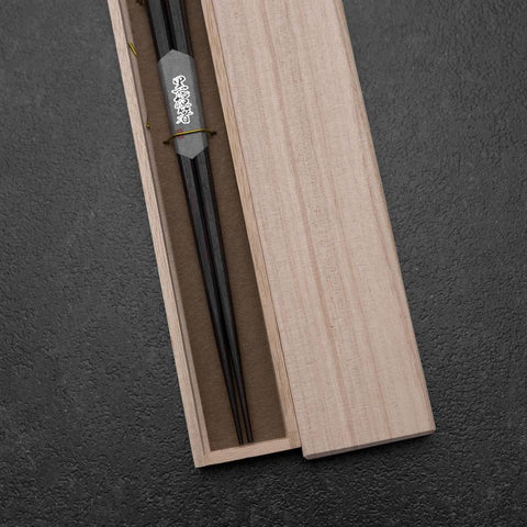 Ebony Lacquered Chopsticks 240mm with Paulownia Wooden Box