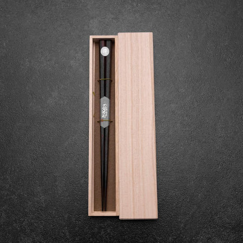 Ebony Lacquered Chopsticks 240mm with Paulownia Wooden Box