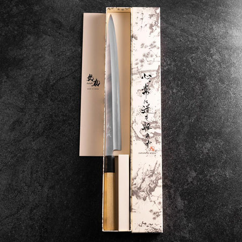 Fuguhiki White Steel #3 Kasumi Buffalo Magnolia Handle 300mm