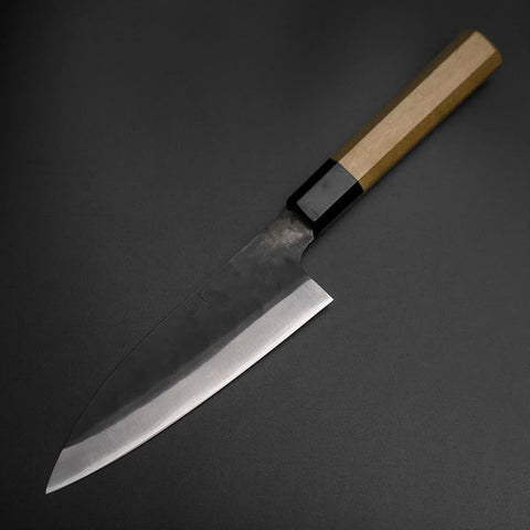 Funayuki Blue Steel #1 Stainless Clad  Kurouchi Buffalo Magnolia Handle 165mm