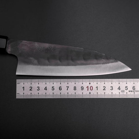 Funayuki Blue Steel #1 Stainless Clad  Kurouchi Buffalo Magnolia Handle 165mm