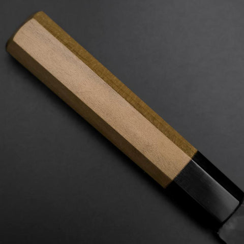 Funayuki Blue Steel #1 Stainless Clad  Kurouchi Buffalo Magnolia Handle 165mm