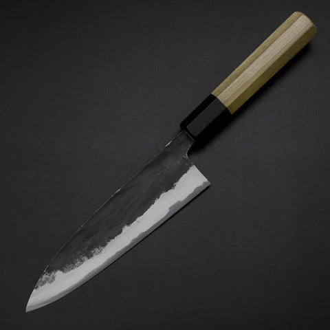 Funayuki Sabaki Blue Steel #1 Kurouchi Buffalo Magnolia Handle 165mm