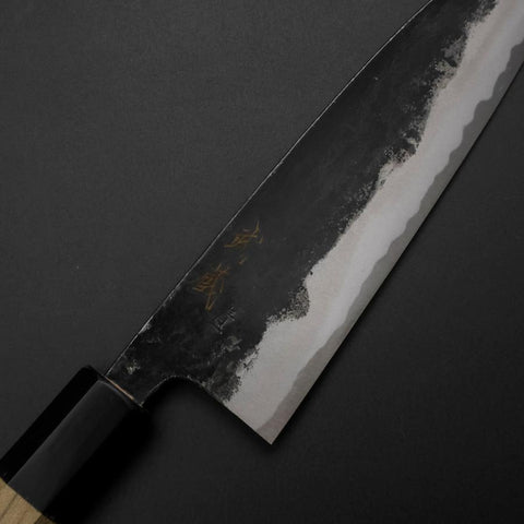 Funayuki Sabaki Blue Steel #1 Kurouchi Buffalo Magnolia Handle 165mm