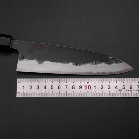 Funayuki Sabaki Blue Steel #1 Kurouchi Buffalo Magnolia Handle 165mm
