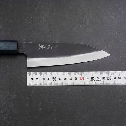 Funayuki Sabaki Blue Steel #1 Kurouchi Dark Blue Urushi Handle 165mm