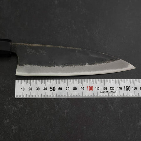 Funayuki Sabaki Blue Steel #2 Kurouchi Buffalo Teak Handle 165mm