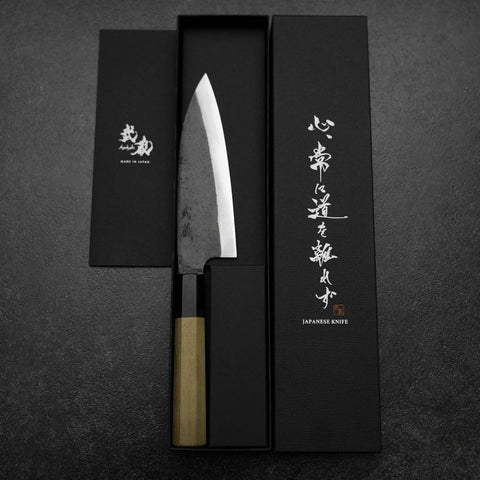 Funayuki White Steel #2 Kurouchi Buffalo Magnolia Handle 155mm
