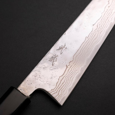 Gyuto 440C Nashiji Mirror Damascus Fire Urushi Handle 180mm