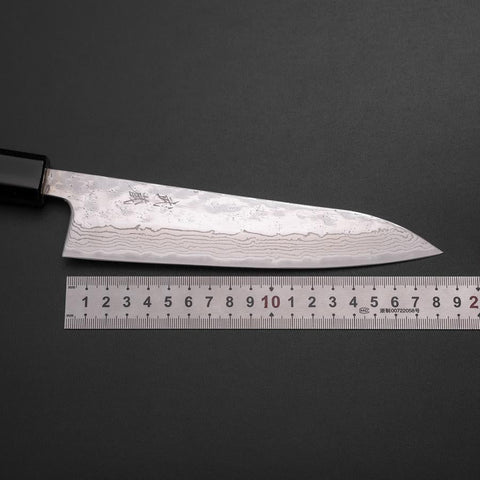 Gyuto 440C Nashiji Mirror Damascus Fire Urushi Handle 180mm