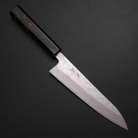 Gyuto 440C Nashiji Mirror Damascus Fire Urushi Handle 180mm