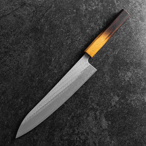 Gyuto AUS-10 Nawame Damascus Yaki Urushi Handle 240mm