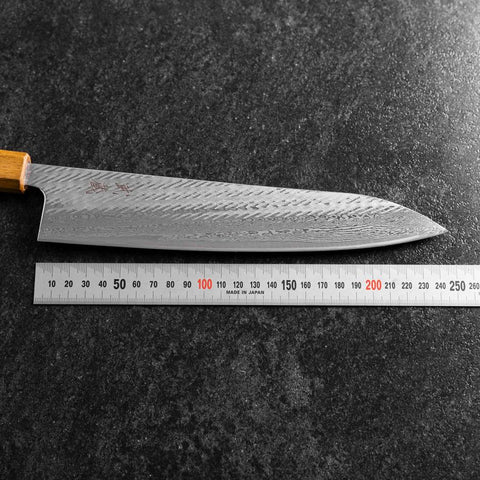 Gyuto AUS-10 Nawame Damascus Yaki Urushi Handle 240mm