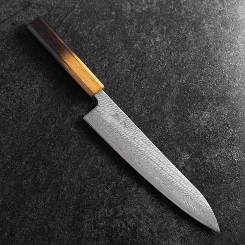 Gyuto AUS-10 Nawame Damascus Yaki Urushi Handle 240mm