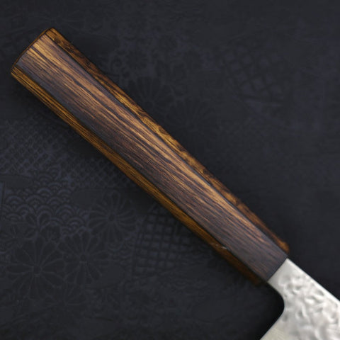Gyuto AUS-10 Tsuchime Damascus Sumi Urushi Handle 210mm