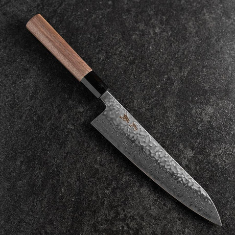 Gyuto AUS-10 Tsuchime Damas Manche en Noyer 210mm