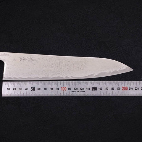 Gyuto AUS-10 Wave Nickel Damascus Buffalo Magnolia Handle 210mm