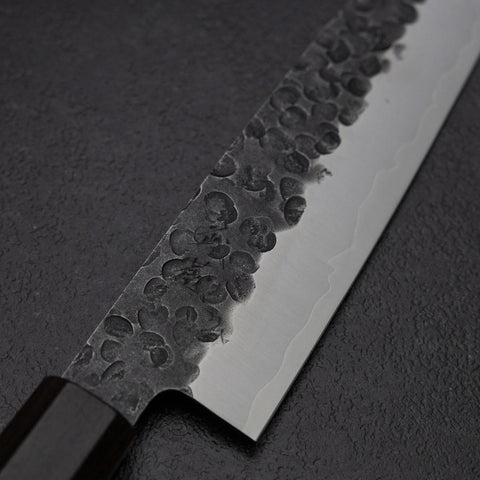 Gyuto AUS-8 Kurouchi Tsuchime Shitan Walnut Handle 200mm