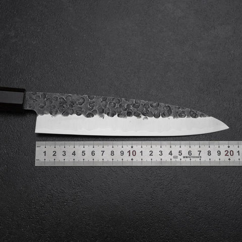 Gyuto AUS-8 Kurouchi Tsuchime Shitan Walnut Handle 200mm