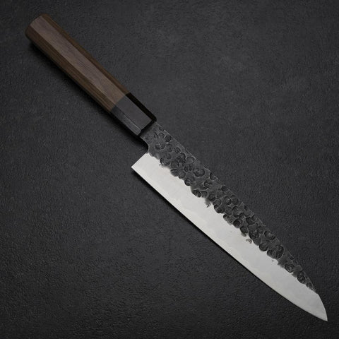Gyuto AUS-8 Kurouchi Tsuchime Shitan Walnut Handle 200mm