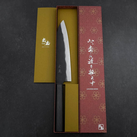 Gyuto Blue Steel #1 Kurouchi Dark Blue Urushi Handle 210mm