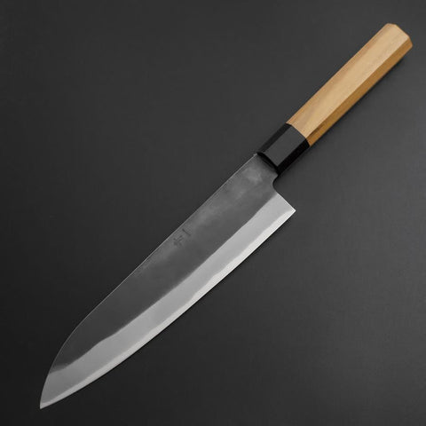 Gyuto Blue Steel #1 Kurouchi Stainless Clad Walnut Handle 210mm